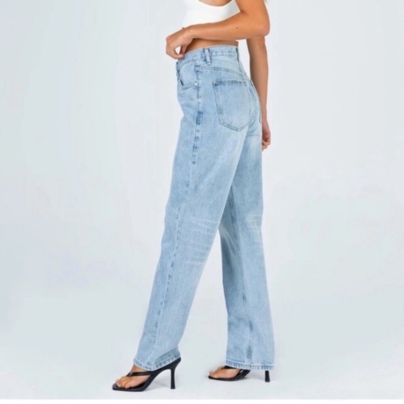 PRINCESS POLLY | 6 HOLLY ASYMMETRIC JEANS BLUE - Picture 5 of 15